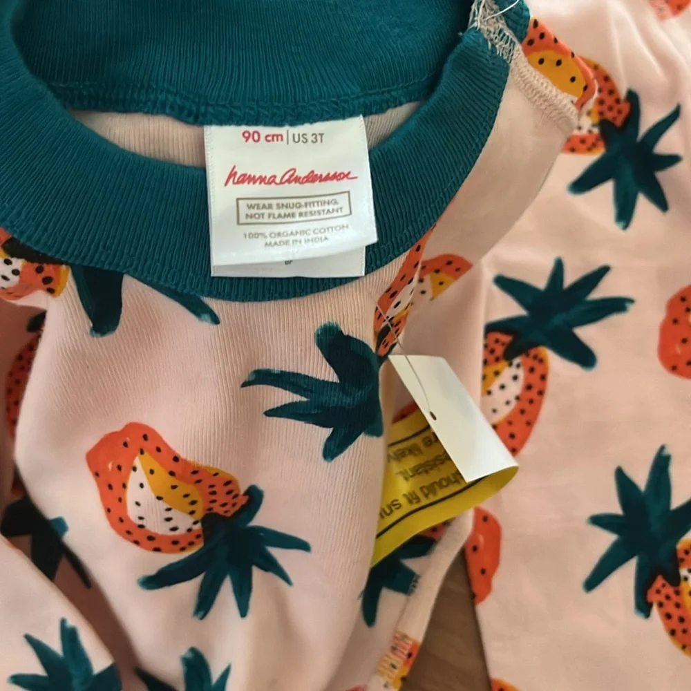 Hanna Andersson Organic Cotton Pineapple Fruit Pajama Set 3T